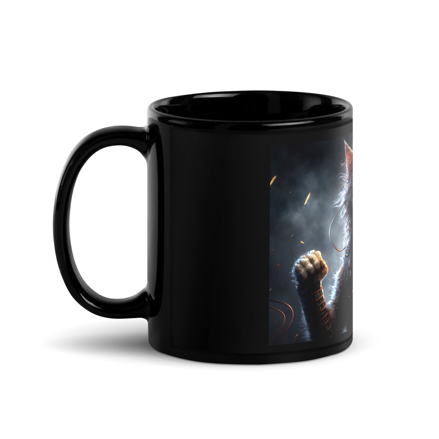 CATERWAULING!!!   Heavy Metal Cat!  Black Glossy Mug