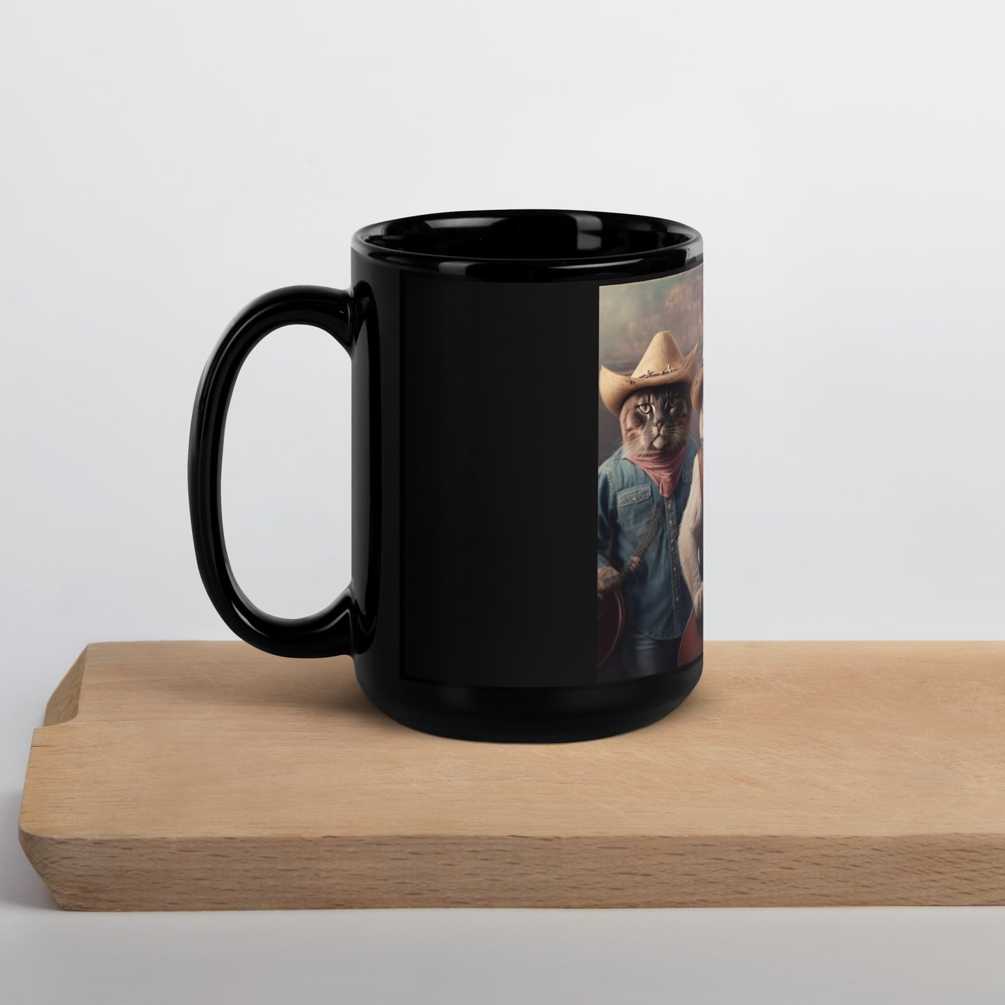 Outlaw Country Cats - Black Glossy Mug