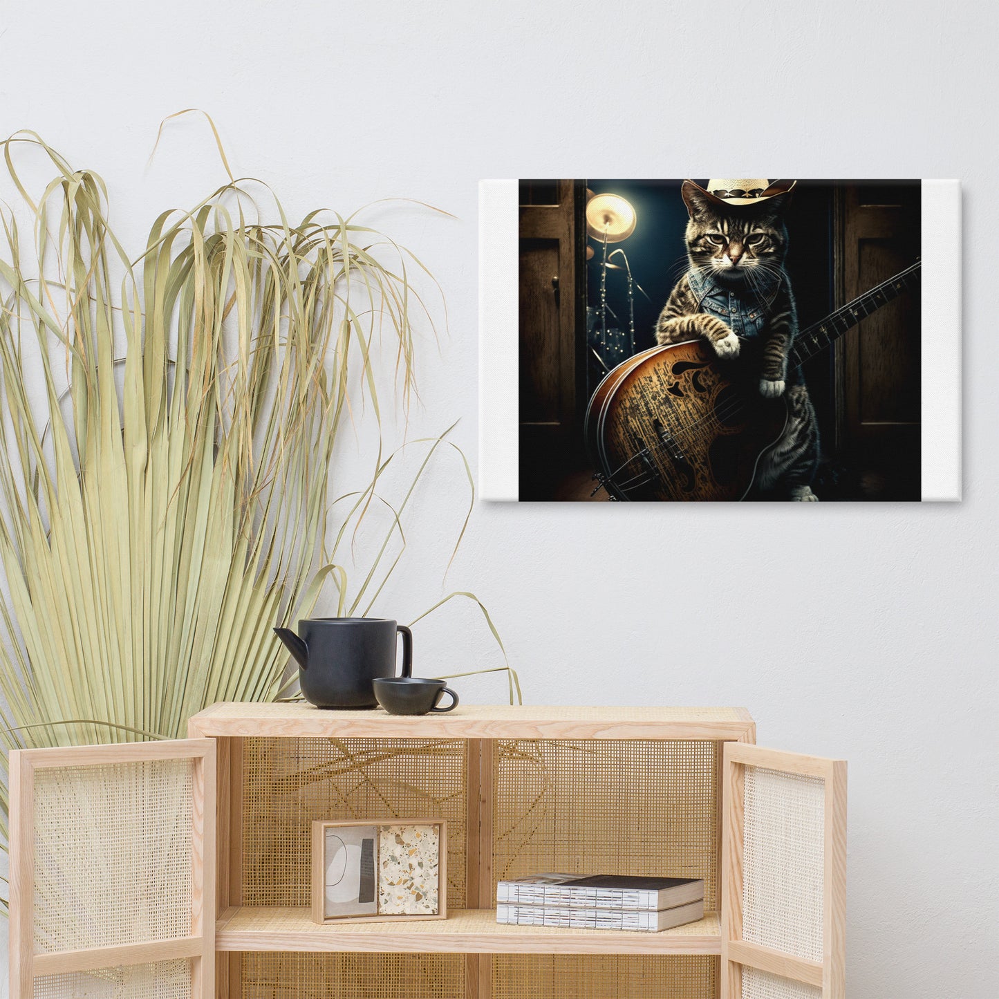 Troubadour! Outlaw Country Cat on Canvas